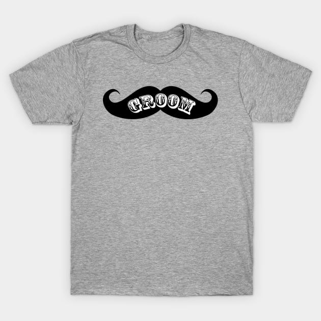 Funny Hipster Groom Mustache T-Shirt by cloud9hopper